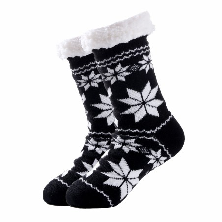 Cozy sock - Black w. snowflakes ADULT