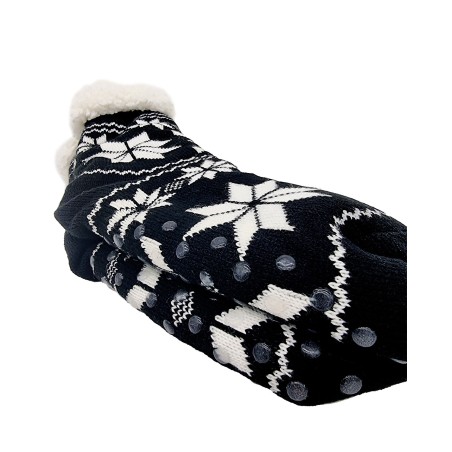 Cozy sock - Black w. snowflakes ADULT