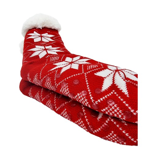 Cozy sock - Red w. snowflakes ADULT