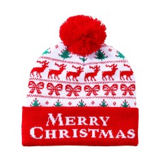 Beanie - white/red w. symbols English