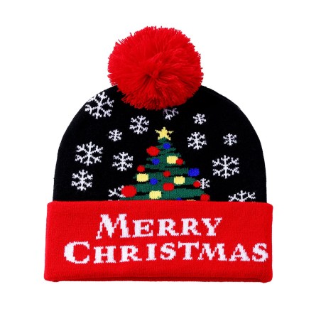 Beanie - black/red w. tree English