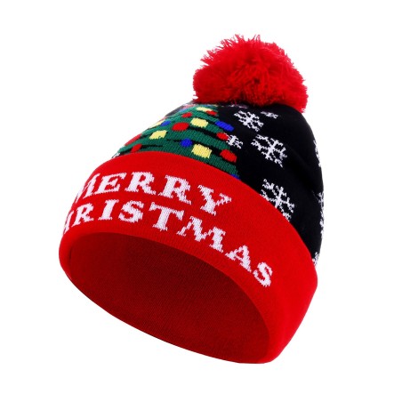 Beanie - black/red w. tree English