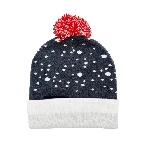 Blinking beanie LEDS  - Grey w. Rudolph "Let it snow"