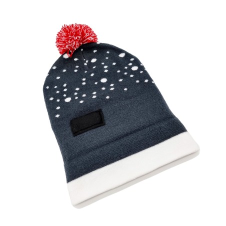 Blinking beanie LEDS  - Grey w. Rudolph "Let it snow"