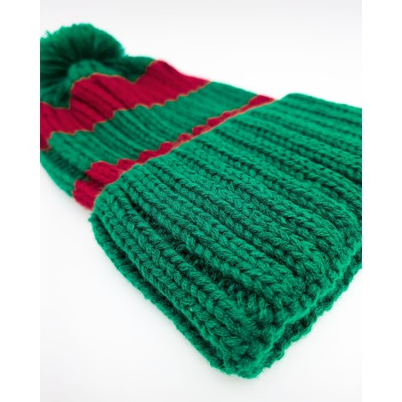 Santa beanie - Red/green striped