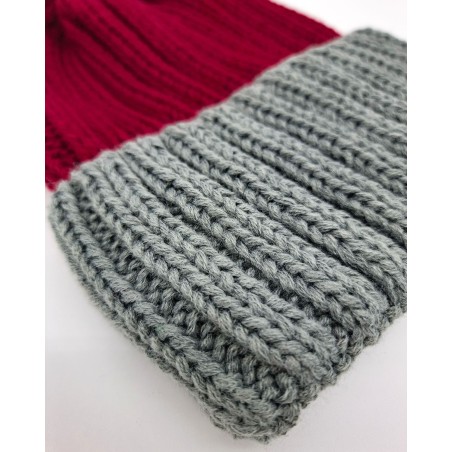 Santa beanie - Red w. grey brim