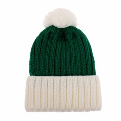 Santa beanie - Green w. white brim
