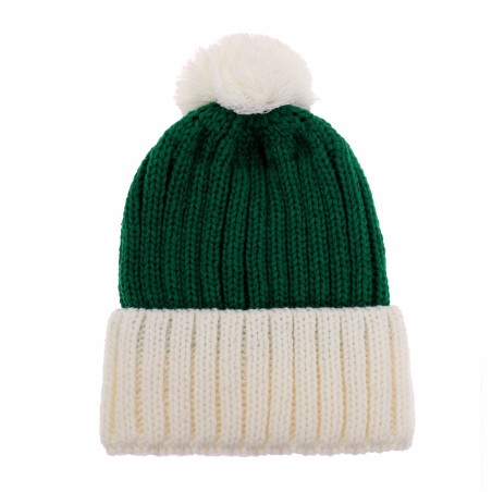 Santa beanie - Green w. white brim