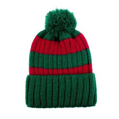 Santa beanie - Red/green striped