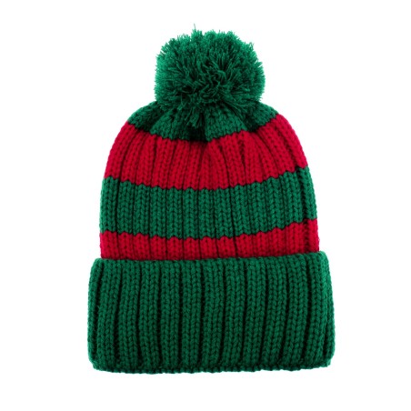 Santa beanie - Red/green striped