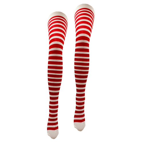 Knee high tights - red/white