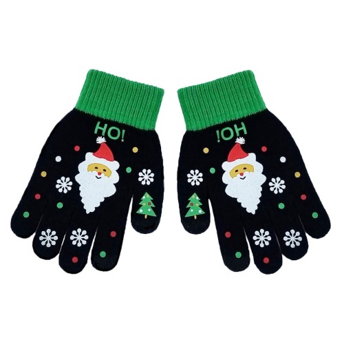 Gloves - Black w. Santa