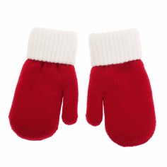 Knitted mittens - Santa red/white