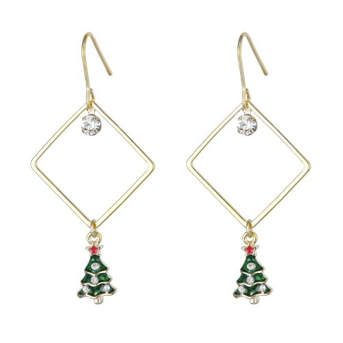 Earring - Rhombe w. xmas trees
