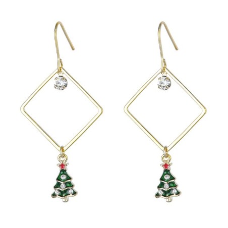 Earring - Rhombe w. xmas trees