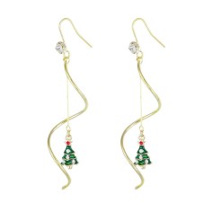 Earring - Swirl w. xmas tree