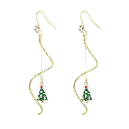 Earring - Swirl w. xmas tree