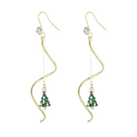 Earring - Swirl w. xmas tree