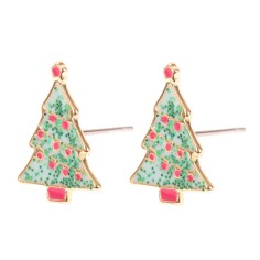 Stud - Xmas tree w. glitter