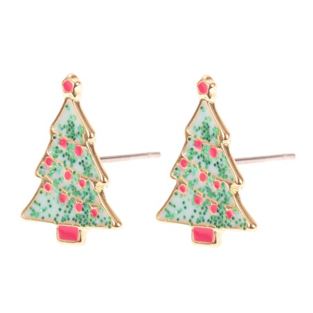Stud - Xmas tree w. glitter