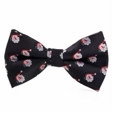 Bowtie - Black w. Santa's face
