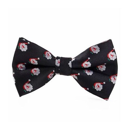 Bowtie - Black w. Santa's face