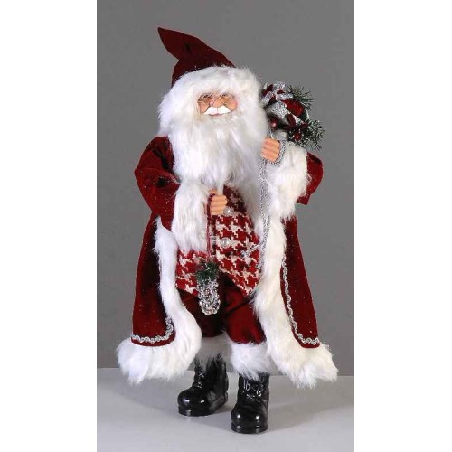 64cm Red checkered Santa Claus