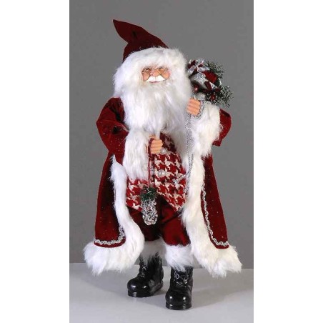 64cm Red checkered Santa Claus