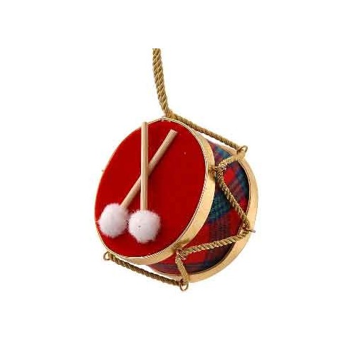 10,5cm Red green drum ornament
