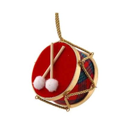 10,5cm Red green drum ornament