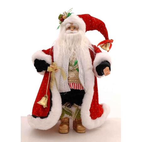 45cm Red black gold Santa