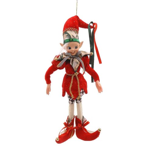 51cm Red green checkered pants elf