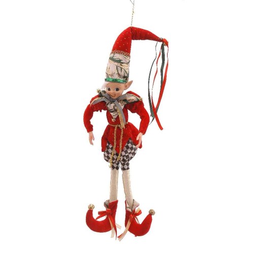 66cm Red green checkered pants elf