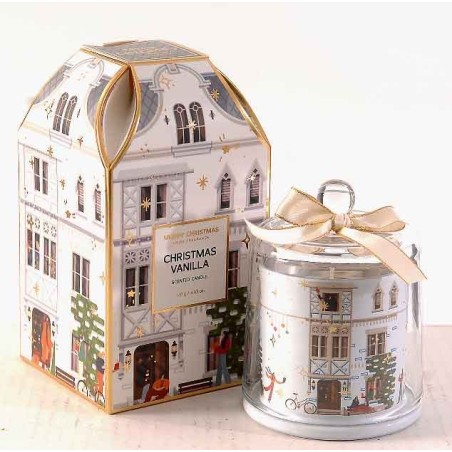 140gr Christmas vanila soy mix scented candle w/box 8% frag
