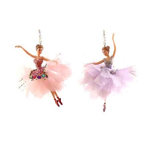 16,5cm Polyresin purple/pink ballerina orn