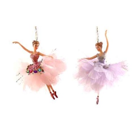16,5cm Polyresin purple/pink ballerina orn
