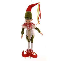 66cm Red green white elf
