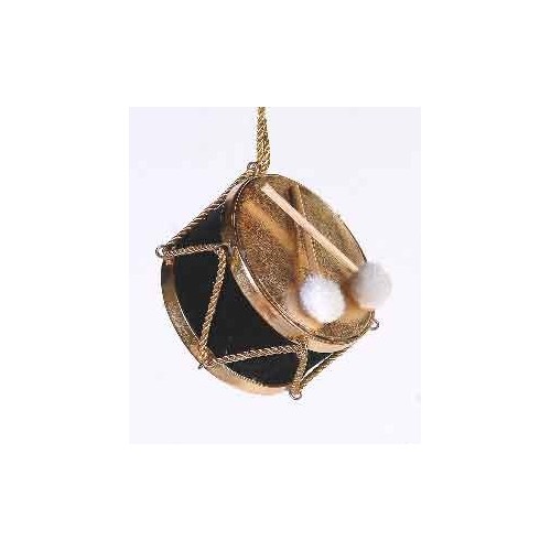 11cm Black/gold drum ornament