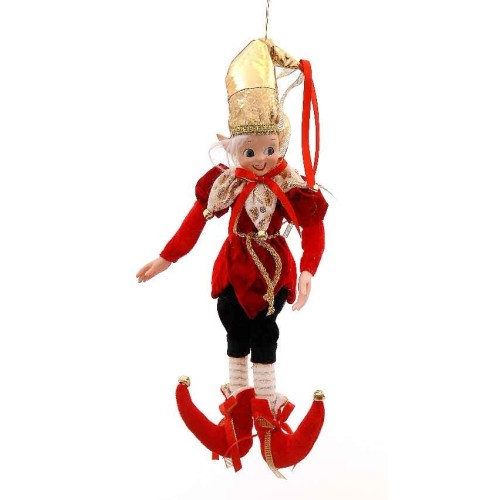 66cm Red gold black elf