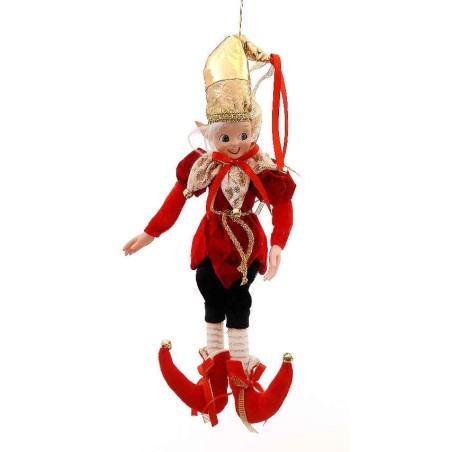 66cm Red gold black elf