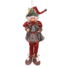 51cm Red & grey elf