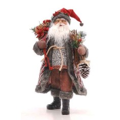 54cm Standing grey Santa w/gifts