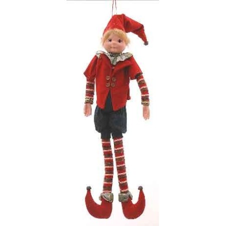 92cm Red/green/white hanging posable elf orn