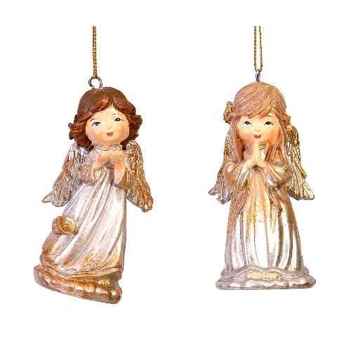 8cm Polyresin hanging gold angel girls