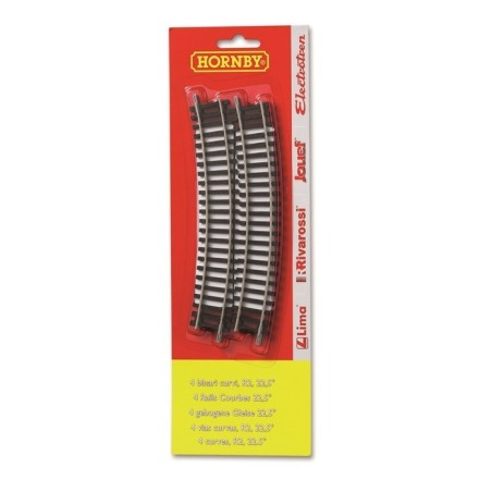 4 Curved Rails 22,5° 1:76