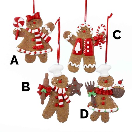 4"claydough gingerbread orn 4/asstd