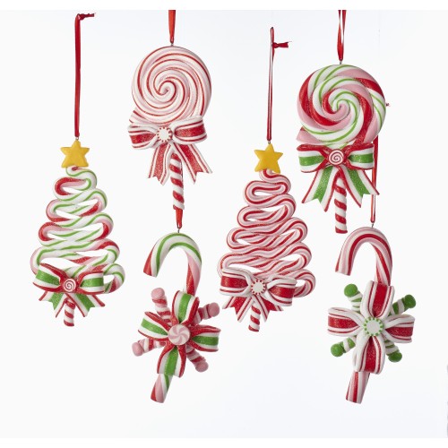 4.75-5.25"claydough candy cane, tre