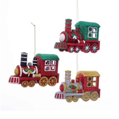 4.7"blow mold glittered train
