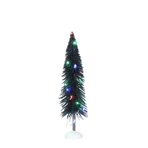 Bristle tree on log with multicolour light battery operated