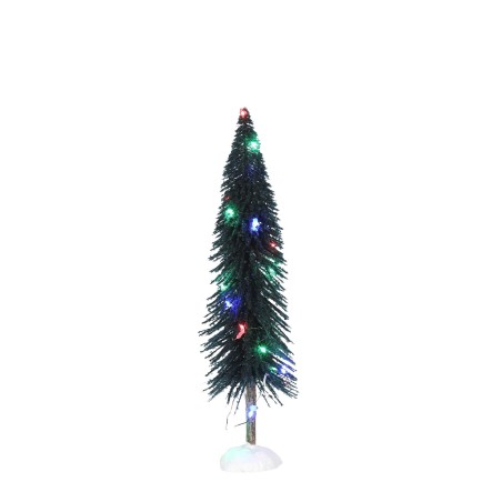 Bristle tree on log with multicolour light battery operated